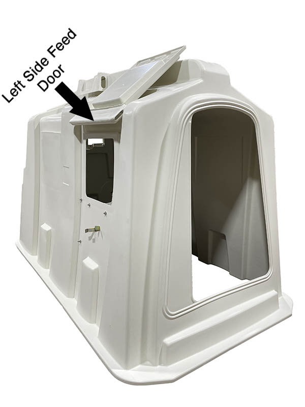Poly Deluxe SL Hutch featuring left side feed door