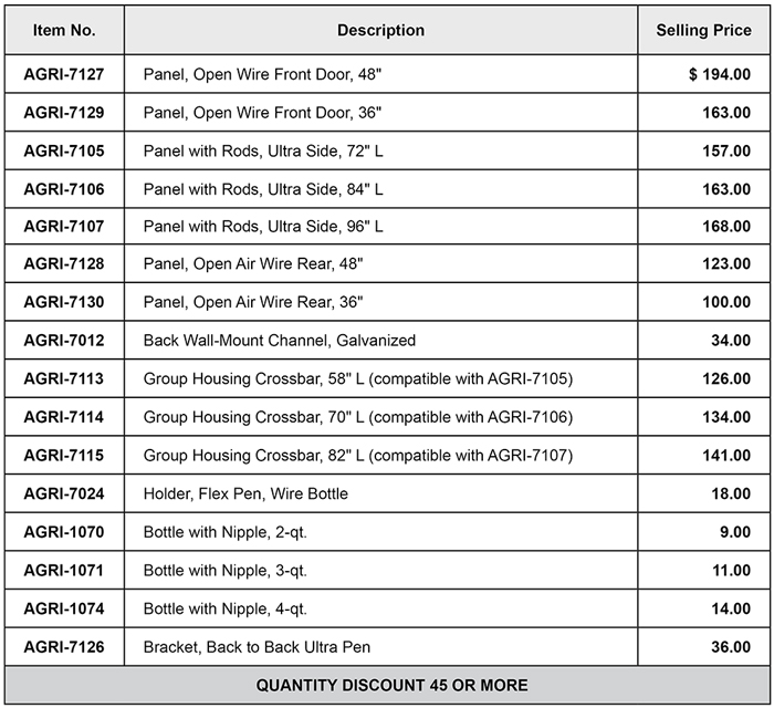 calf-pen systems price list
