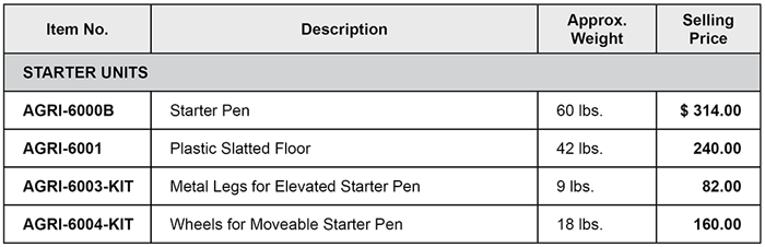 calf-pen systems price list